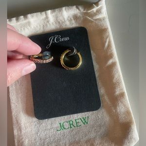 NWT: J. Crew Gold and Light Pink Mini Hoops